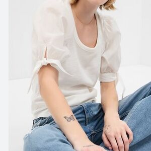 Top White Puff Sleeve